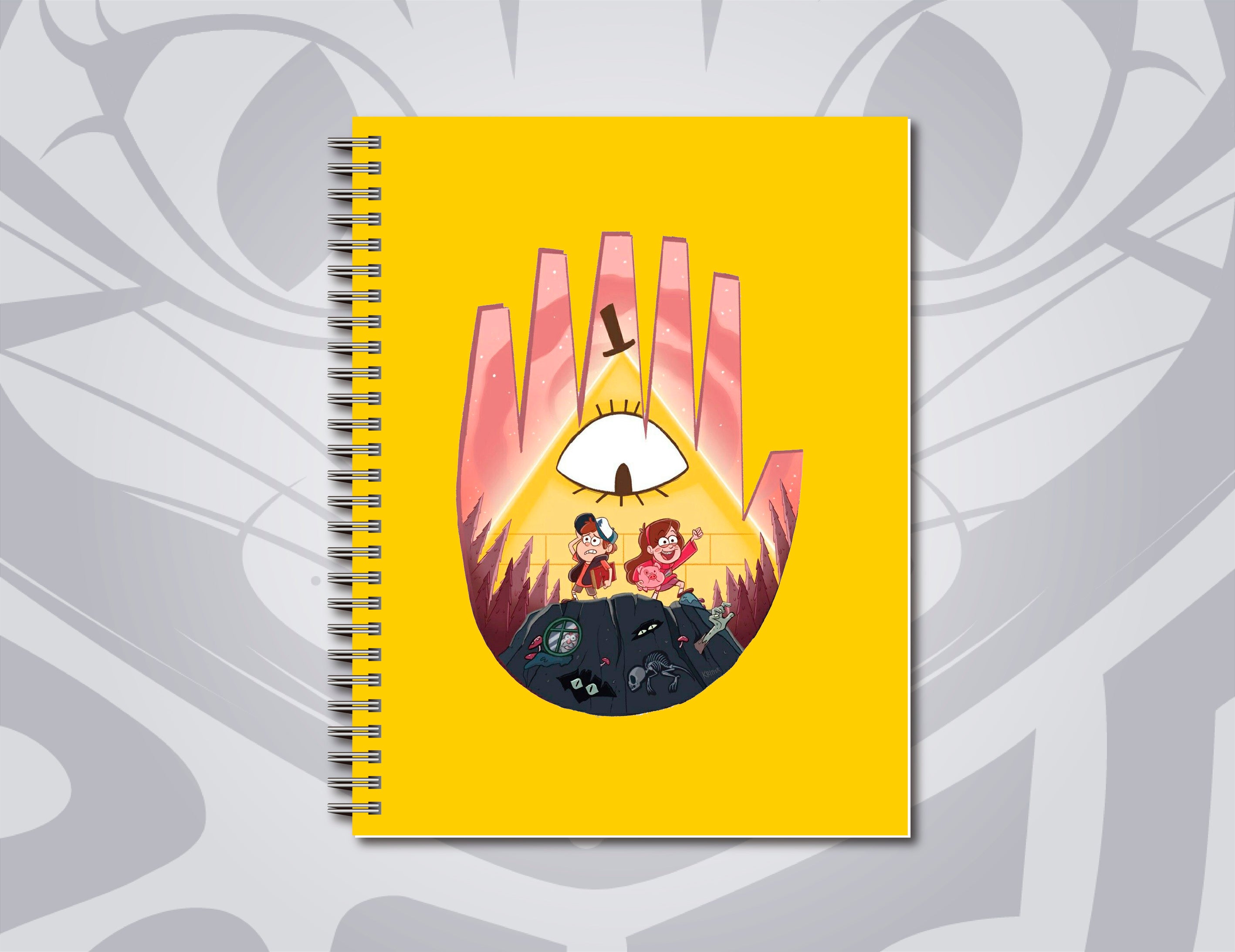 Cuaderno Pentagramado Gravity Falls Pasta Dura 100 hojas Posta Rock Sh ...